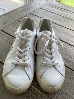 Veja Esplar White Low-Top Leather Sneakers Womens Size 10